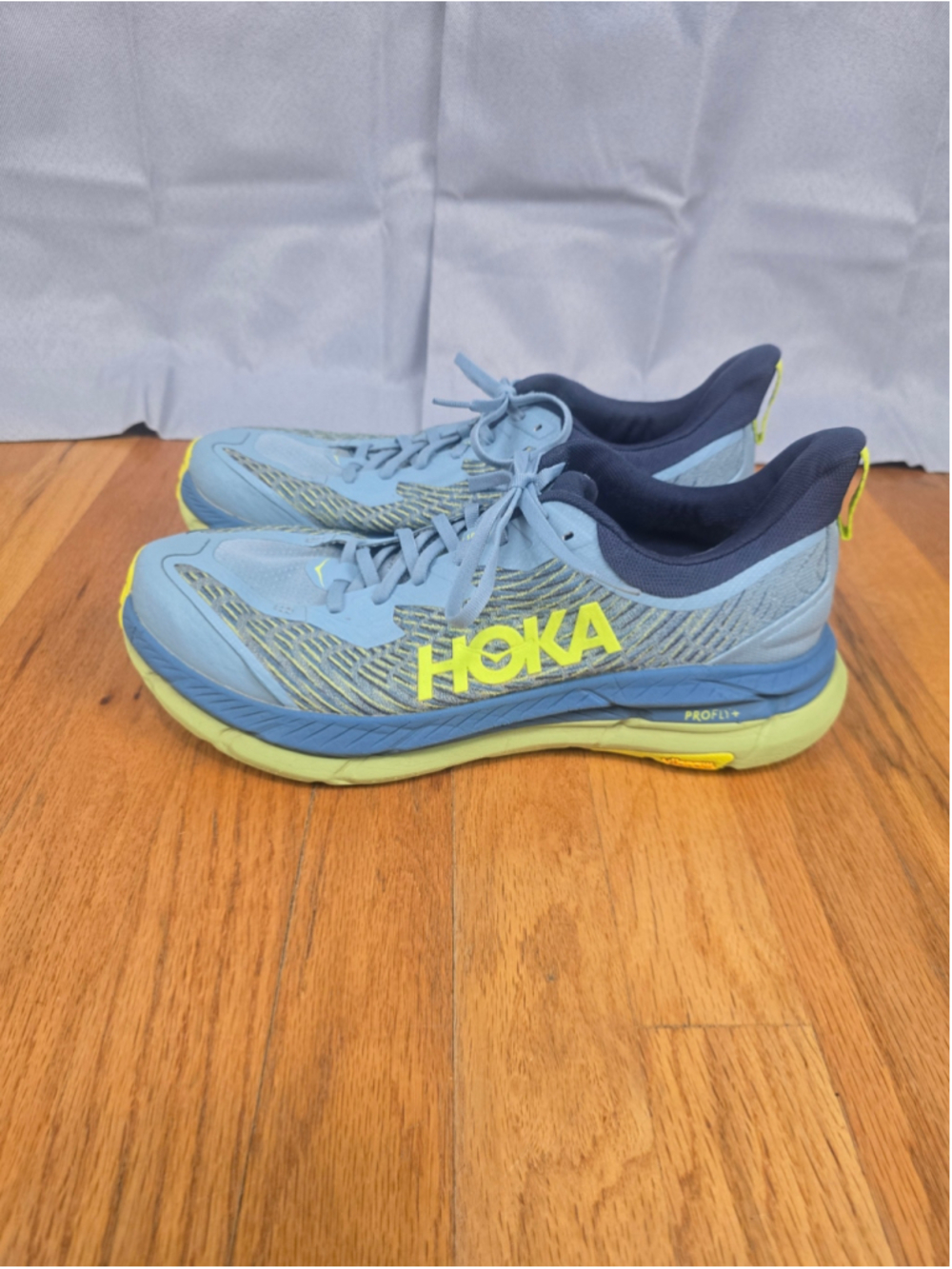 Men's Hoka Mafate Speed 4 Athletic Shoes Size 11.5 Blue and Yellow